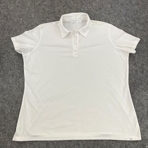 Lady Hagen XXL White Collared Button Down Short Sleeve Shirt